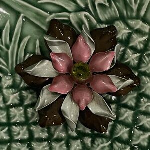 Vintage 90’s Lee Angel Enamel Flower Brooch